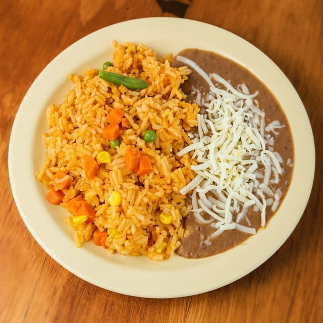 Rice with Beans and Cheese.
